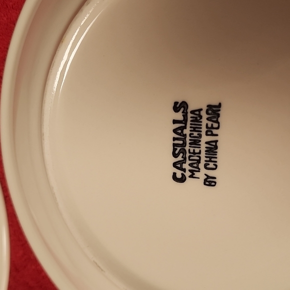 ☆Set of 4. Casuals by China Pearl. Apple Pattern with Green Rim. Salad Plates.☆ - Picture 8 of 10